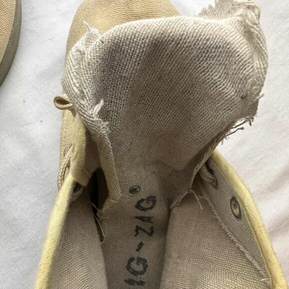 Zig-Zag Beige Canvas Lace-Up Shoes Men’s 10 - Picture 6 of 6